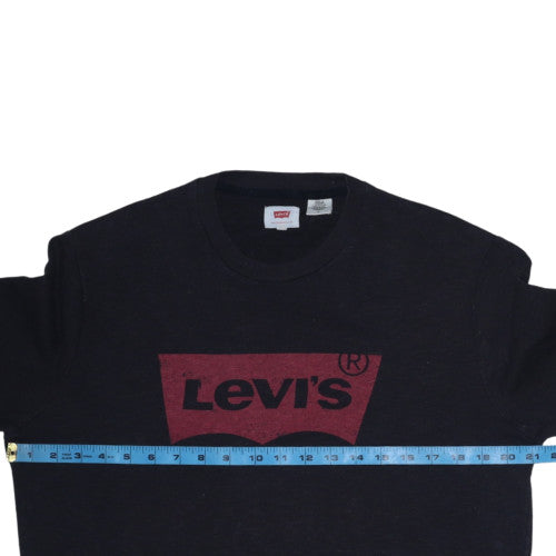 Levi's Mens Black Logo Pullover Sweatshirt Medium