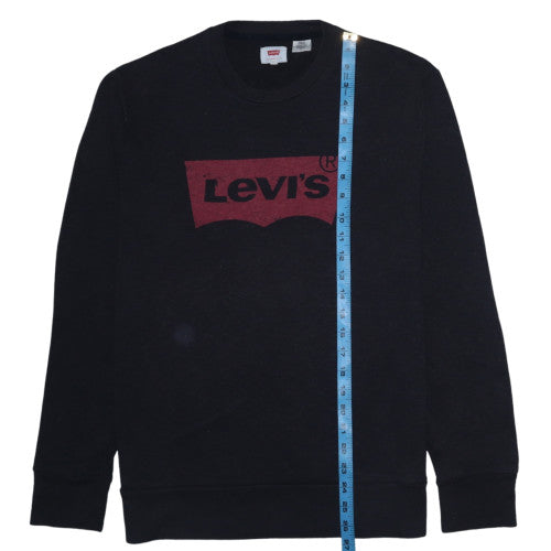 Levi's Mens Black Logo Pullover Sweatshirt Medium