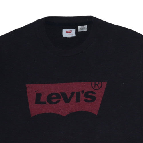 Levi's Mens Black Logo Pullover Sweatshirt Medium