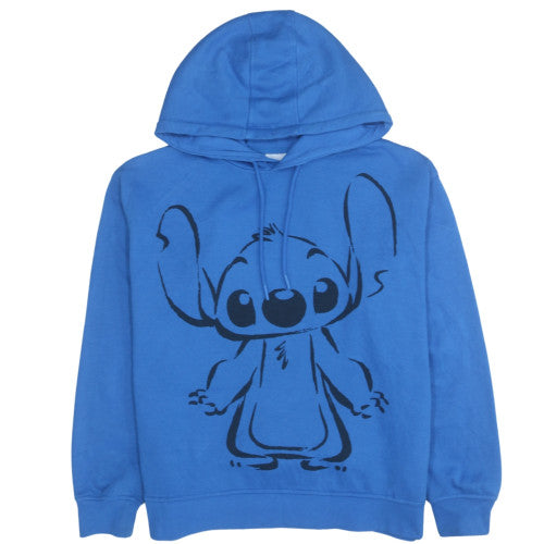 Disney Women Blue Hoodie Stitch Graphic Pullover M 12/14