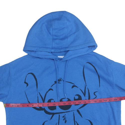 Disney Women Blue Hoodie Stitch Graphic Pullover M 12/14