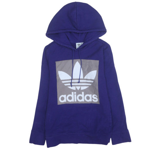 Adidas Women’s Purple Pullover Hoodie Size 10 Cotton Blend Logo Design