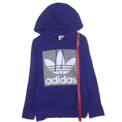 Adidas Women’s Purple Pullover Hoodie Size 10 Cotton Blend Logo Design