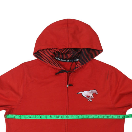 Adidas Mens Red Full Zip Hoodie L Fleece Sportswear