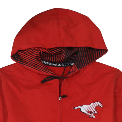 Adidas Mens Red Full Zip Hoodie L Fleece Sportswear