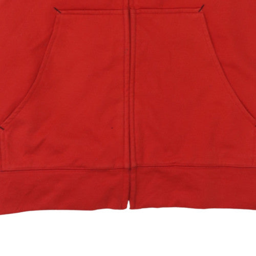 Adidas Mens Red Full Zip Hoodie L Fleece Sportswear