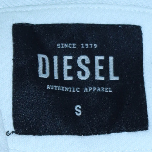 Diesel Womens Pink and White Hooded Pullover Sweatshirt Size S