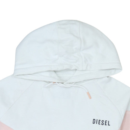 Diesel Womens Pink and White Hooded Pullover Sweatshirt Size S