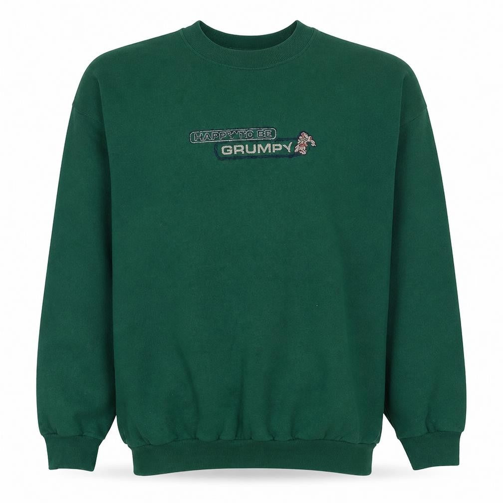 Front view of Walt Disney World Men’s Green XL Pullover Grumpy Sweatshirt