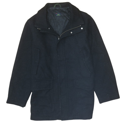 Lacoste Men’s Black Wool Blend Mid-Length Winter Coat Size 52 (42in)