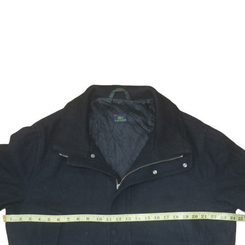 Lacoste Men’s Black Wool Blend Mid-Length Winter Coat Size 52 (42in)