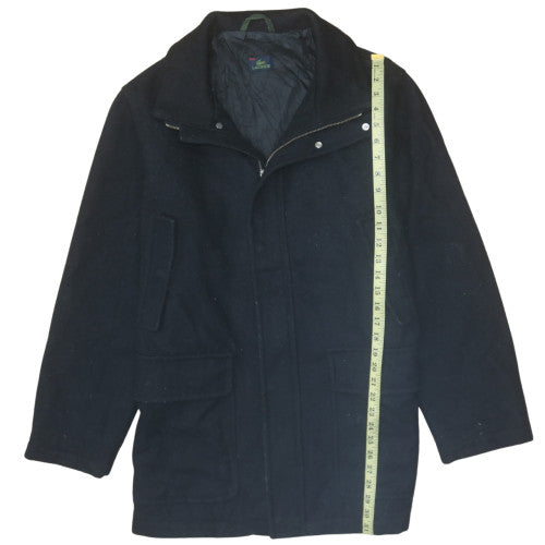 Lacoste Men’s Black Wool Blend Mid-Length Winter Coat Size 52 (42in)
