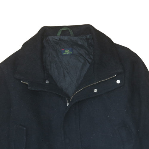 Lacoste Men’s Black Wool Blend Mid-Length Winter Coat Size 52 (42in)