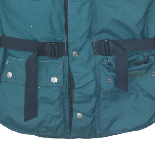 Treasure Men's XL Green Motorcycle Jacket Belted Outdoor Windproof