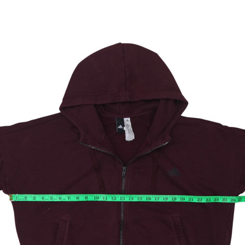 Adidas Womens Burgundy Full Zip Hoodie Size XL Cotton Blend
