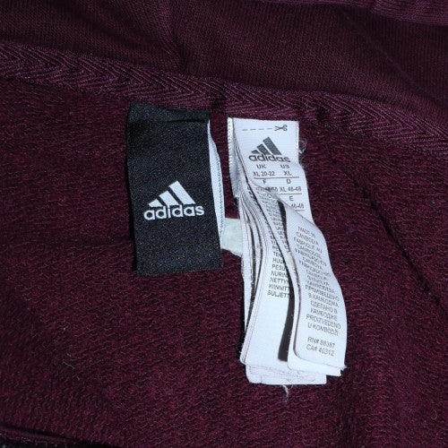 Adidas Womens Burgundy Full Zip Hoodie Size XL Cotton Blend