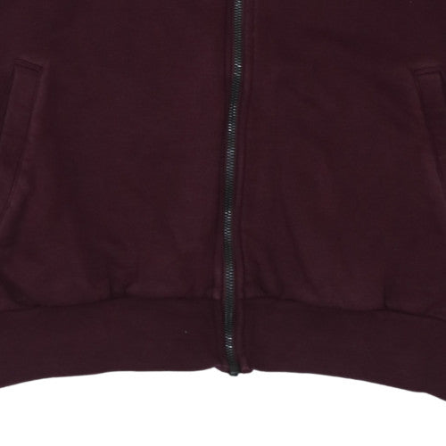 Adidas Womens Burgundy Full Zip Hoodie Size XL Cotton Blend