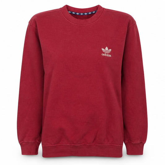Front view of Adidas Women Red Crew Neck Pullover Sweatshirt, size 14, Cotton Blend