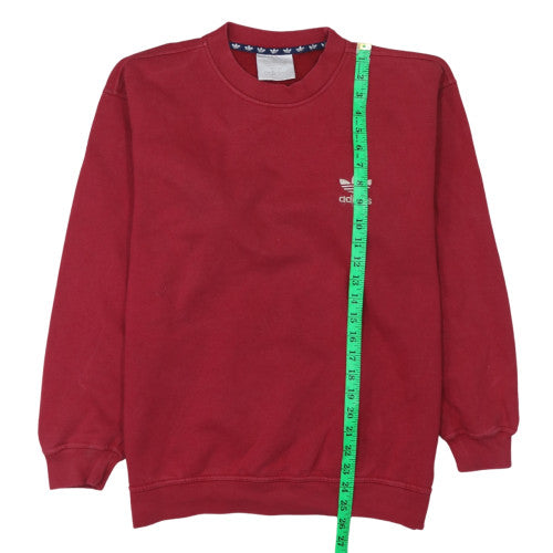 Adidas Women Red Crew Neck Pullover Sweatshirt Size 14 Cotton Blend