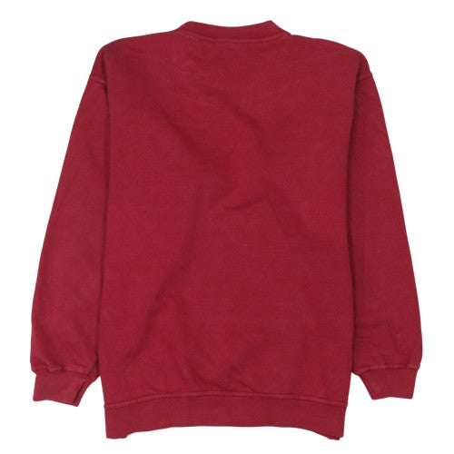 Adidas Women Red Crew Neck Pullover Sweatshirt Size 14 Cotton Blend