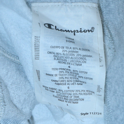 Champion Womens Grey Pullover Hoodie Large Cotton Blend Casual