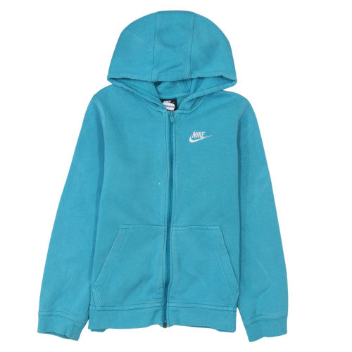 Nike Girls Blue Full Zip Hoodie L 147-158cm Fleece Sweatshirt