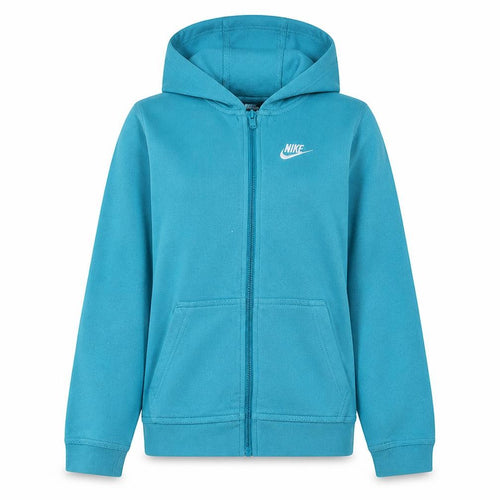 Nike Girls Blue Full Zip Hoodie L 147-158cm Fleece Sweatshirt