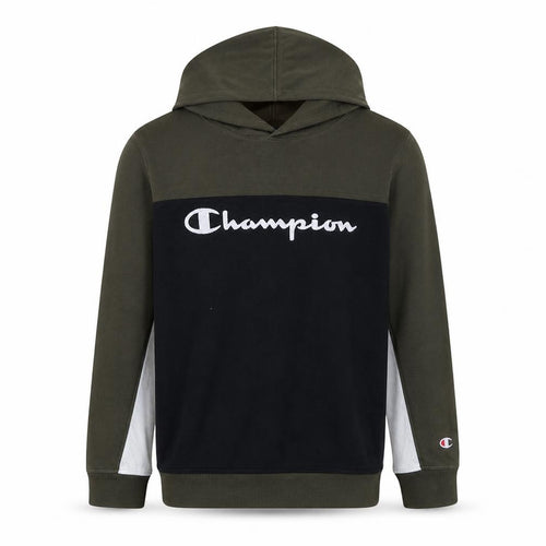 Champion Boys Black Pullover Hoodie 13-14 Years Logo Colourblock Sweatshirt