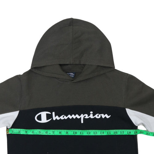 Champion Boys Black Pullover Hoodie 13-14 Years Logo Colourblock Sweatshirt
