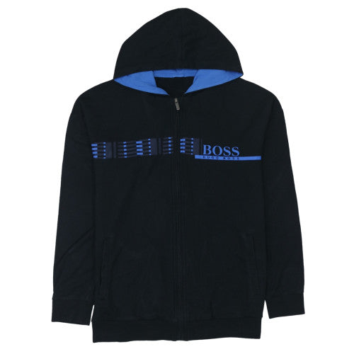 Hugo Boss Men's Black Full Zip Hoodie XL Graphic Design