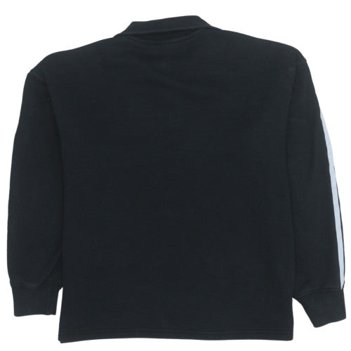 Adidas Womens Black 1/4 Zip Sweatshirt Size 10 Cotton Blend