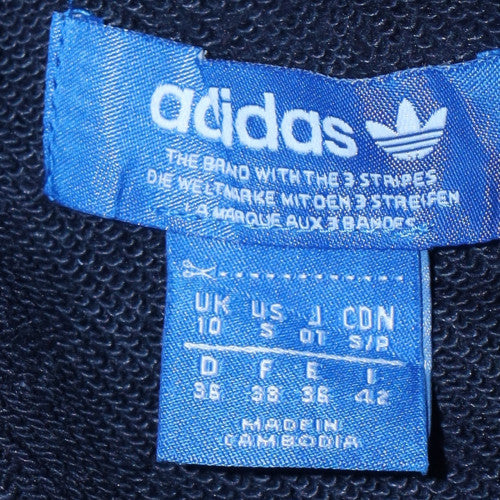 Adidas Women Navy Blue 1/2 Zip Hoodie with Logo Detail Size 10