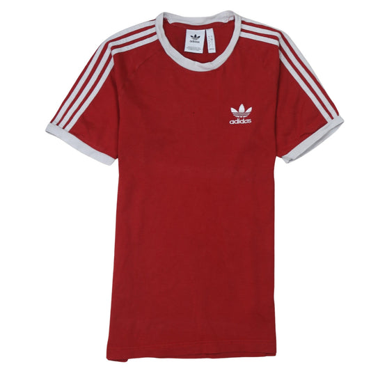 Adidas Men's Red Short Sleeve Crew Neck Retro Sports T-Shirt Size S