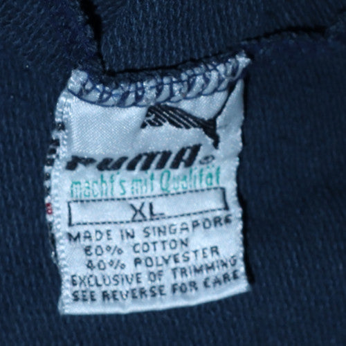 Puma Mens Blue XL Retro Pullover Hoodie Embroidered 90s Sportswear
