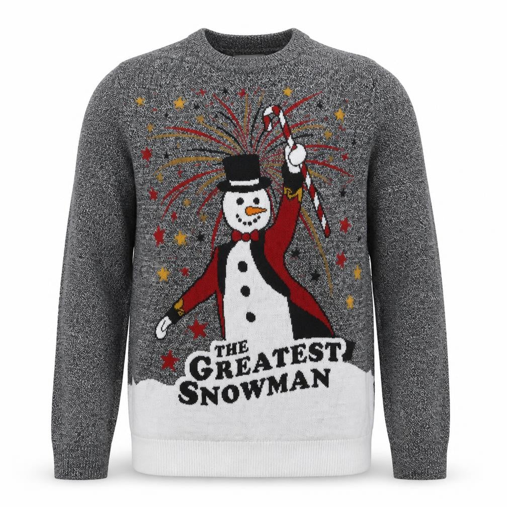 Topman Men's Grey 'The Greatest Snowman' Christmas Jumper Size S