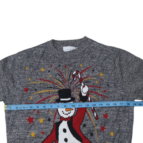 Topman Men's Grey 'The Greatest Snowman' Christmas Jumper Size S