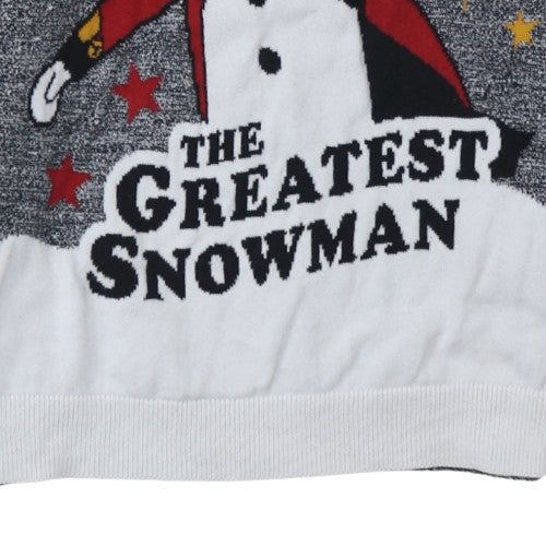 Topman Men's Grey 'The Greatest Snowman' Christmas Jumper Size S