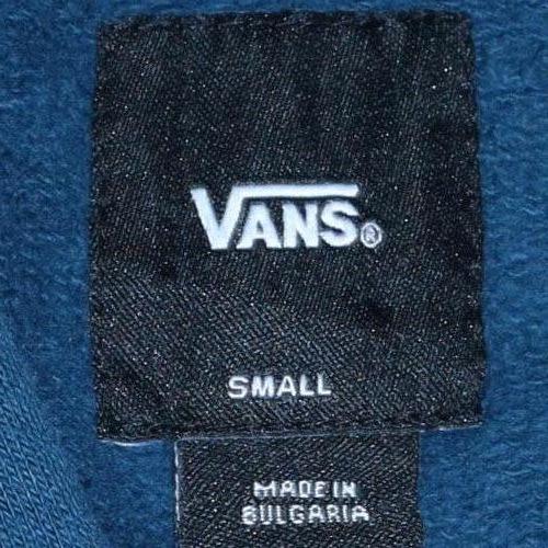 Vans Mens Blue Pullover Hoodie Small Regular Fit Cotton Fleece Logo