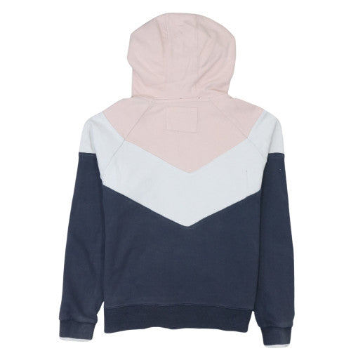 Diesel Women’s Pink Navy Colourblock Pullover Hoodie Size S
