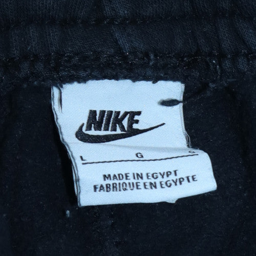 Nike Men's Black Fleece Sweatpants L Elastic Waist Tapered Joggers