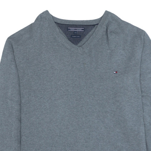 Tommy Hilfiger Men's Grey 2XL V-Neck Cotton Jumper