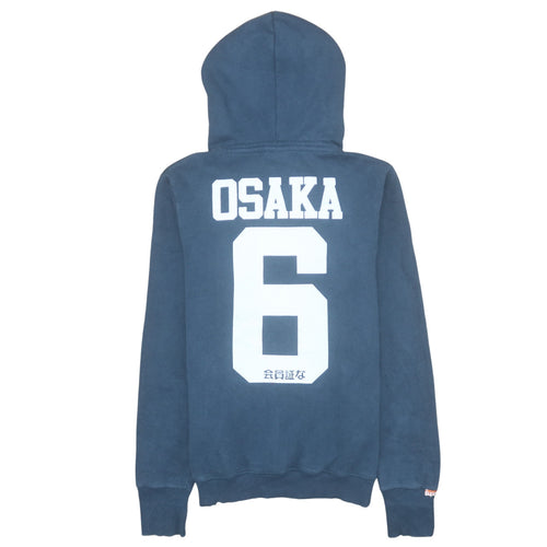Superdry Men's Blue Osaka 6 Pullover Hoodie Size L