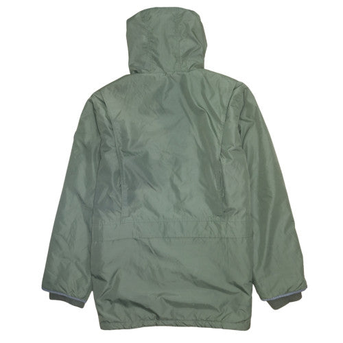 Timberland Men’s Green Hooded Parka Jacket L Nylon Water Resistant