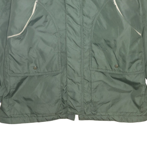 Timberland Men’s Green Hooded Parka Jacket L Nylon Water Resistant
