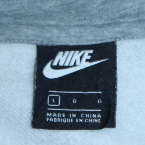 Nike Men's Grey Pullover Hoodie L Graphic Sports Fleece