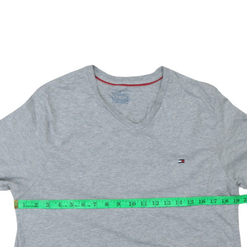 Tommy Hilfiger Men's Grey V-Neck Cotton T-Shirt Size S
