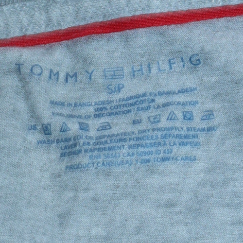 Tommy Hilfiger Men's Grey V-Neck Cotton T-Shirt Size S