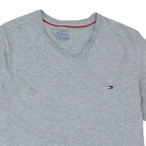 Tommy Hilfiger Men's Grey V-Neck Cotton T-Shirt Size S