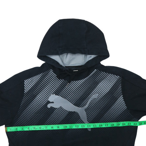 Puma Mens Black Pullover Hoodie M Graphic Logo Sportswear