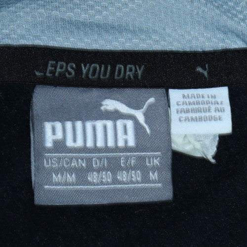 Puma Mens Black Pullover Hoodie M Graphic Logo Sportswear